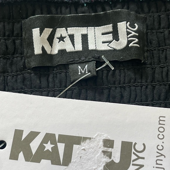 Katie J NYC Girls Chloe Puff Sleeve Smocked Cropped Top Size Medium - Picture 7 of 14